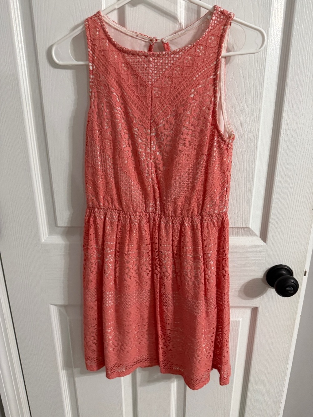 Coral eyelet dress